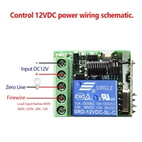 Modul Remote Control nirkabel Universal, penerima pemancar RF 433Mhz Mini DC 12V untuk Bluetooth untuk perbaikan kendali jarak jauh