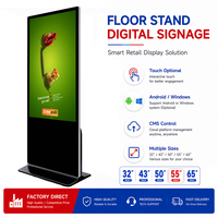 Pantalla Interactiva de 43 Pulgadas con Soporte, Reproductor de Publicidad, Señalización Digital, Tótem, Kiosco para Tiendas Minoristas, Restaurantes