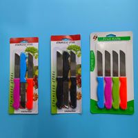 Hsk Kleurrijke Plastic Pp Handvat Scherp Mes Set Van 4 Stuks Fruit En Groenten