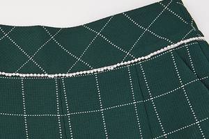 Nuovo arrivo pantaloni alla moda da ufficio da donna con gamba larga verde militare pantaloni larghi da ragazza Plaid pantaloni a zampa Casual da donna accatastati - Product Image 3