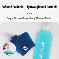 Gourde souple pliable en TPU portable 250 ml pour le cyclisme, la randonnée et la course à pied