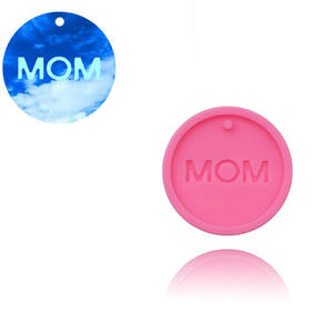 Moule en Silicone en forme de lettres de <span class=keywords><strong>maman</strong></span>, porte-clés rond, cadeau d'anniversaire, moules en époxy Miniature, 1 pièce - Product Image 6