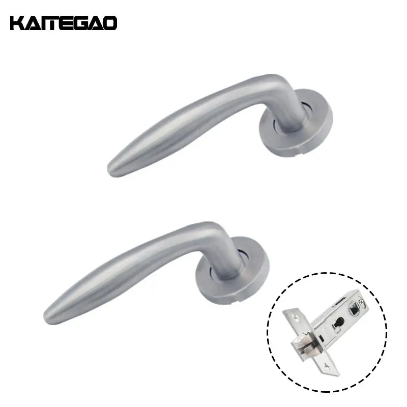 Atacado Industrial Passage Door Pull Handles Sus304 Aço Inoxidável Satin Nickel Door Lock Handle para Entrada