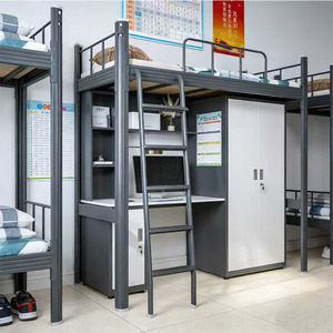 Letti <span class=keywords><strong>a</strong></span> castello in metallo economici per ragazzi con scrivania e armadio integrati, ideali per camerette e stanze dei bambini - Product Image 3