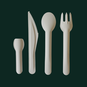 Ensemble de couverts en papier pour la restauration, comprenant des cuillères, des fourchettes et des couteaux jetables en fibres végétales pour les mariages, les événements, les hôtels et les banquets - Product Image 3