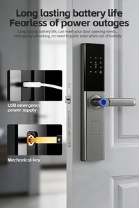 Cerradura Inteligente Electrónica Tuya <span class=keywords><strong>con</strong></span> Contraseña, Wifi, <span class=keywords><strong>Huella</strong></span> Dactilar, Biométrica, para Puerta Principal, Semiautomática, <span class=keywords><strong>con</strong></span> Manija - Product Image 4