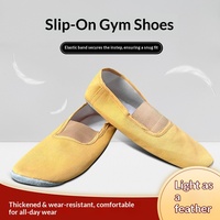 Chaussons de danse souples en cuir de vachette pour adultes et enfants - Semelles épaissies pour gymnastique, danse, acrobaties, yoga et entraînement de posture