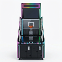 Machine d'arcade de basketball d'intérieur commerciale avec distributeur de tickets, accepteur de pièces, jeu en réseau et éclairage RGB pour salle de jeux