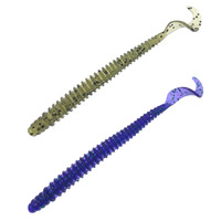 NOUVEAU Leurre souple de pêche au bar, type Senko, en plastique souple PVC, 11cm 3.5g, 10 pièces/sac, Leurre ver à queue de couteau