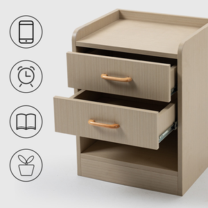 Cổ điển phòng ngủ bằng gỗ đầu giường Bàn Cạnh Giường ngủ 2 Ngăn kéo mở kệ lưu trữ tủ đầu giường - Product Image 3