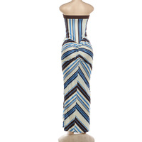 Nouvelle Robe Longue Estivale 2026 Personnalisée, Style Urbain, Sans Manches, Bustier, Rayée, Coupe Slim pour Femmes
