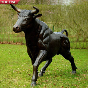 Statue d'animaux en métal Bronze, grande taille, Sculpture de <span class=keywords><strong>taureau</strong></span>, ange en Bronze, animaux de la pelouse extérieure - Product Image 4