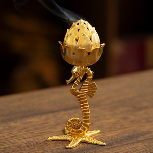 35 Designs Brûleur d'encens chinois en métal pour aromathérapie, pour encens en cendres de bois de santal et encens en forme de poire d'oie - Product Image 5