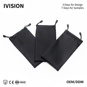 Custodia per <span class=keywords><strong>Occhiali</strong></span> Nera con Coulisse, Portatile, Personalizzabile con Logo, Disponibile all'Ingrosso a Prezzi Convenienti - Product Image 1