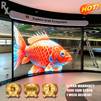 Écran LED flexible ultra-fin personnalisé RX, à coller sur verre, P4, affichage LED transparent, publicité intérieure, panneau LED pour fenêtres