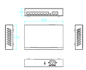 Commutateur Ethernet 8 ports PoE avec 2 ports RJ45 Gigabit non géré pour système de caméra IP CCTV GWS-3108PSD - Product Image 1