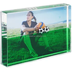 2022 winner football craft kits diy plastic crystal custom design gift acrylic photo frame with water