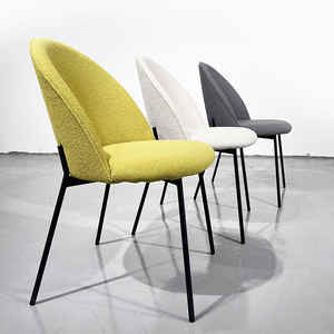 Aceptamos Personalización de tela, restaurante <span class=keywords><strong>italiano</strong></span> minimalista moderno para el hogar, cafetería, silla de comedor de Hotel, respaldo de bolsa suave de hierro - Product Image 3