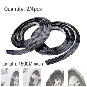 2/4PCS Universal Fender Flare Car Wheel Eyebrow Protector Lip Wheel-arch Trim Arch Extenders Decorative Scratch Proof <b>Rubber</b> - Product Image 1