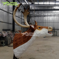 Tête d'animal d'intérieur de modèle Rudolf de renne animatronique de Noël chantant grandeur nature