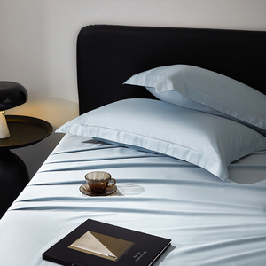 Cao cấp 100% tinh khiết bông satin đơn giản bền tất cả các mùa bộ đồ giường đặt đơn đôi bốn mảnh dài Khăn trải giường - Product Image 5