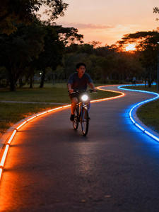 ไฟนำทางอัจฉริยะแบบ LED ใยแก้วนำแสง ระบบเหนี่ยวนำอัจฉริยะ สำหรับสนามวิ่งในสวนสาธารณะ/พื้นที่ชมวิว/ชุมชน - Product Image 3