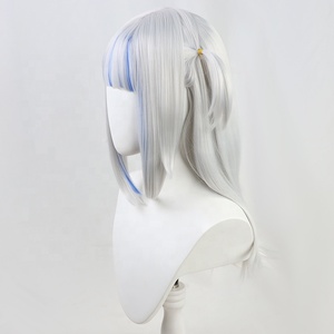 Commercio all'ingrosso 55cm lungo rettilineo argento blu misto virtuale YouTuber Gawr <span class=keywords><strong>Gura</strong></span> parrucca Cosplay sintetico Anime resistente al calore parrucca dei capelli - Product Image 5