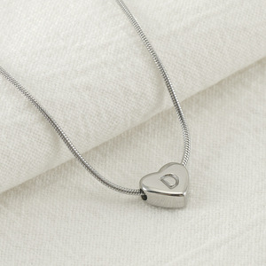 Zogxin Stainless Steel Heart Necklace With Letter Pendant Clavicle Chain For Women Fashion Jewelry - Product Image 2