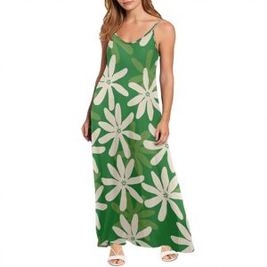 Vestido de <span class=keywords><strong>playa</strong></span> elegante con flores bohemias tropicales personalizadas <span class=keywords><strong>para</strong></span> mujer, vestido informal de <span class=keywords><strong>fiesta</strong></span> hasta el suelo con estampado a pedido - Product Image 2