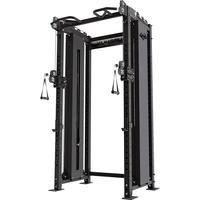 Jaula de entrenamiento de potencia multifuncional, polea para dominadas y remo bajo, sentadillas con peso y cables