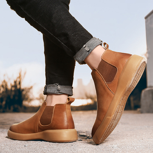 High Quality Waterproof Non-slip Warm Thick Soled <b>Ankle</b> Men's Shoes for Men's Leather - Product Image 2