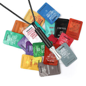 Ингалятор-ожерелье из нержавеющей стали для бездымного вдыхания фруктовых ароматов, гипоаллергенный, для снятия стресса, бездымный, без испарения, для отказа от курения - Product Image 1