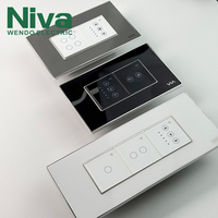 Interruptor Inteligente Niva con Control Remoto Wifi, Panel Táctil de Vidrio, Placa Acrílica Estándar Universal, Hogar Inteligente Modular Personalizado