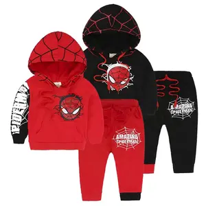 Set Pakaian Olahraga Anak-anak, 2 3 4 5 6 Tahun Kartun Anak-anak Spider Little Boys Pakaian Track Suit untuk Anak-anak Keringat Balita Laki-laki