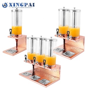 XINGPAI Preço De Fábrica 3L /6L /9L Luxo Rose Dispensers De Suco De Ouro Martelado Dispensadores De Bebida De Aço Inoxidável - Product Image 2