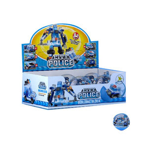 <span class=keywords><strong>Mini</strong></span> juego de bloques de construcción coche de policía de Ciudad 6 en 1robot juguetes para niño - Product Image 1
