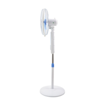 Ventilateur sur pied numérique 12V DC en plastique avec lumière LED, alimentation solaire, moteur à balais, oscillant, hauteur réglable, pour usage domestique et économe en énergie