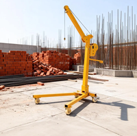Mini-grue à flèche portative 200 kg sur châssis mobile à roues pour garage et entrepôt (châssis nu)