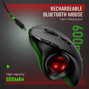Ratón Inalámbrico Trackball Recargable, Modelo Dual BT 2.4G USB, 3 DPI Ajustables, Ergonómico para Computadora, Android, Windows - Product Image 3