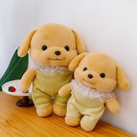 Boneka Anjing Kartun Bulu Halus 15 inci, Mainan Hadiah Ulang Tahun Anak, Mainan Mesin Cakar, Super Lembut, Isi Kapas PP