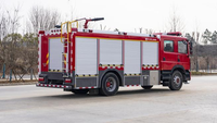 Camion de pompiers diesel Dongfeng 4x2 avec lance aérodynamique, réservoir d'eau de 5000 L, réservoir de mousse de 2000 L, pour intervention urbaine et industrielle, certifié CE, OEM