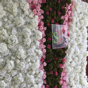 SPR Vente en gros de fournitures de mariage personnalisées blanches et vertes, <span class=keywords><strong>décoration</strong></span> de fond en roses, mur de <span class=keywords><strong>fleurs</strong></span> <span class=keywords><strong>artificielles</strong></span> en soie, modèle Zhejiang - Product Image 3