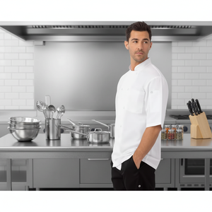 Chaqueta <span class=keywords><strong>de</strong></span> Barman para Hombre, Modelo Montreal Cool Vent, con Estampado en Relieve y Tela <span class=keywords><strong>de</strong></span> Seda, Ideal para <span class=keywords><strong>Trabajo</strong></span> en Bares y Hostelería, Superventas - Product Image 1