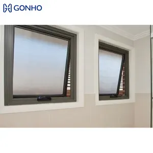 GONHO Modern Style Toilet Used Frosted Glass Privacy Customized Size Aluminum Awning Window