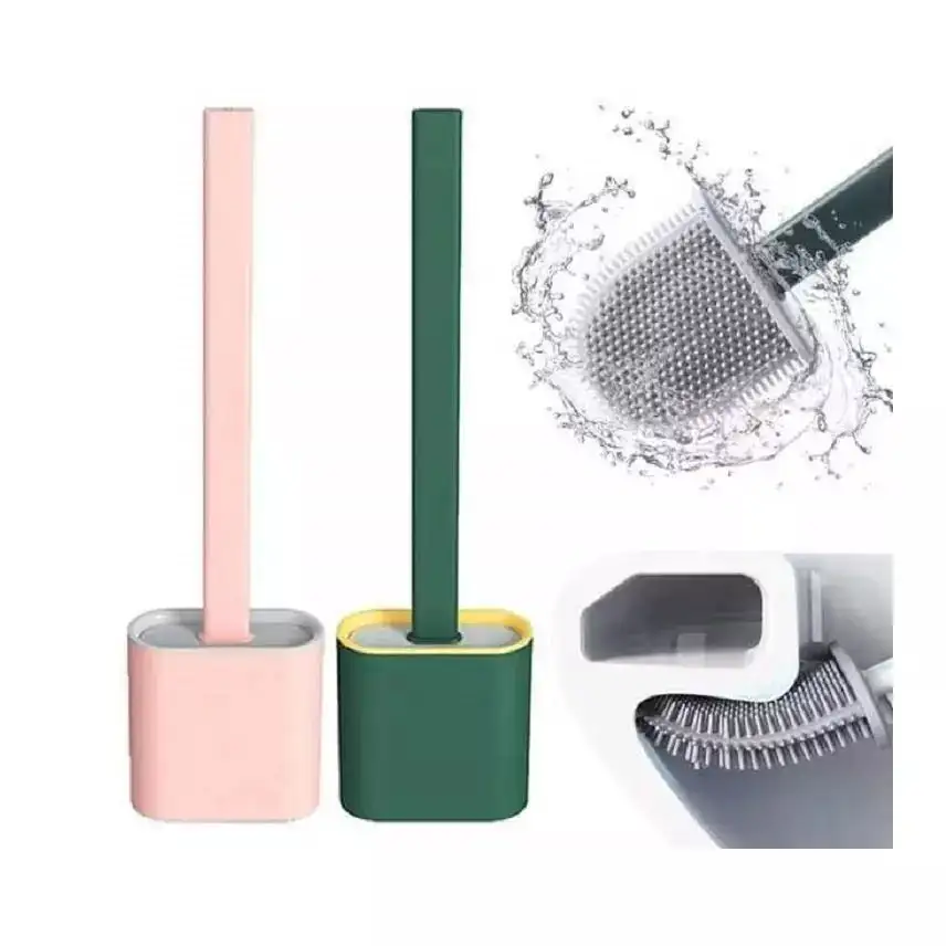 Hot Selling Wall mounted cleaning toilet brush With Holder stand silicone toilet brush