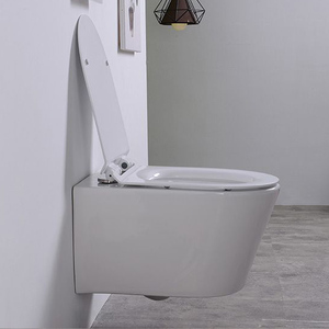 <span class=keywords><strong>WC</strong></span> monobloc avec réservoir à double chasse <span class=keywords><strong>Prima</strong></span>-Bagno, <span class=keywords><strong>abattant</strong></span> doux, design épuré, pour salon - Product Image 5