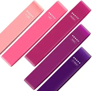 Juego de 5 Mini bandas de entrenamiento para mujer, Set de 5 bandas de entrenamiento de fuerza de estiramiento para Fitness en casa, diseño rosa Popular