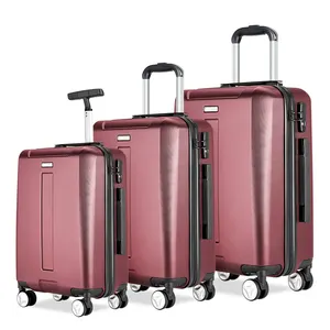 ABS PC مكافحة خدش سطح مجموعة الأمتعة 20 24 28 بوصة حقيبة سفر عربة حقيبة سفر
