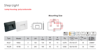 Applique murale moderne à LED pour escaliers IP65 étanche pour l'intérieur et l'extérieur 3W blanc chaud pour couloir, balcon et salle de bain pour hôtels
