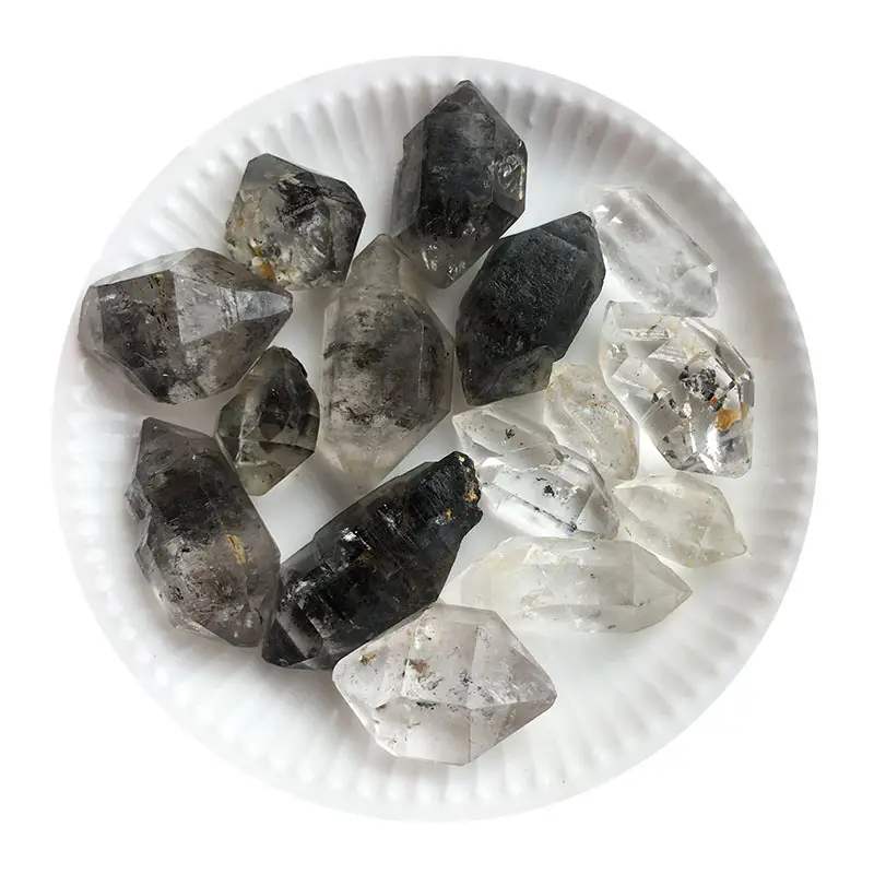Diamantes Herkimer de cuarzo Natural sin procesar, cristales de doble terminación, al por mayor